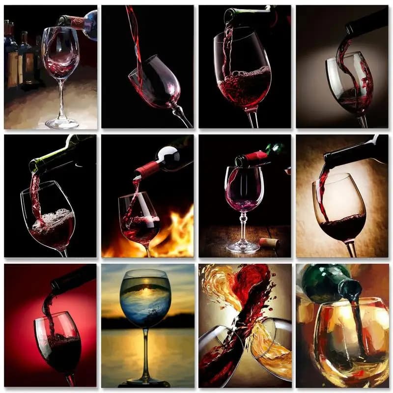GATYZTORY pittura fai da te per numero immagine del vino colorazione Zero base pittura dipinta a mano per numero per adulti su tela Gif unica