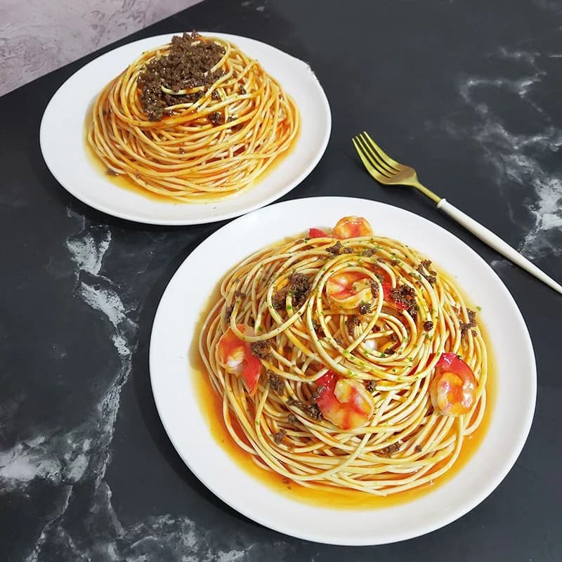 Simulazione Pasta Tagliatelle Cibo finto Modello di pasta Cucina Fotografia Puntelli Ristorante Hotel Vetrina Decorazione della tavola dolce