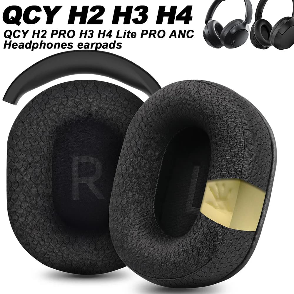 Cuscinetti auricolari di ricambio per QCY H2 PRO H3 H4 Lite PRO ANC, in tessuto a rete, con copertura in memory foam, spugna morbida in proteine