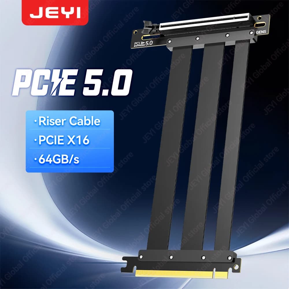 Cavo riser JEYI PCIe 5.0, cavo di prolunga per scheda grafica da 64 GB/s compatibile con RTX5090, RTX4090, RX8900, RX7900, WRX80/WRX90E