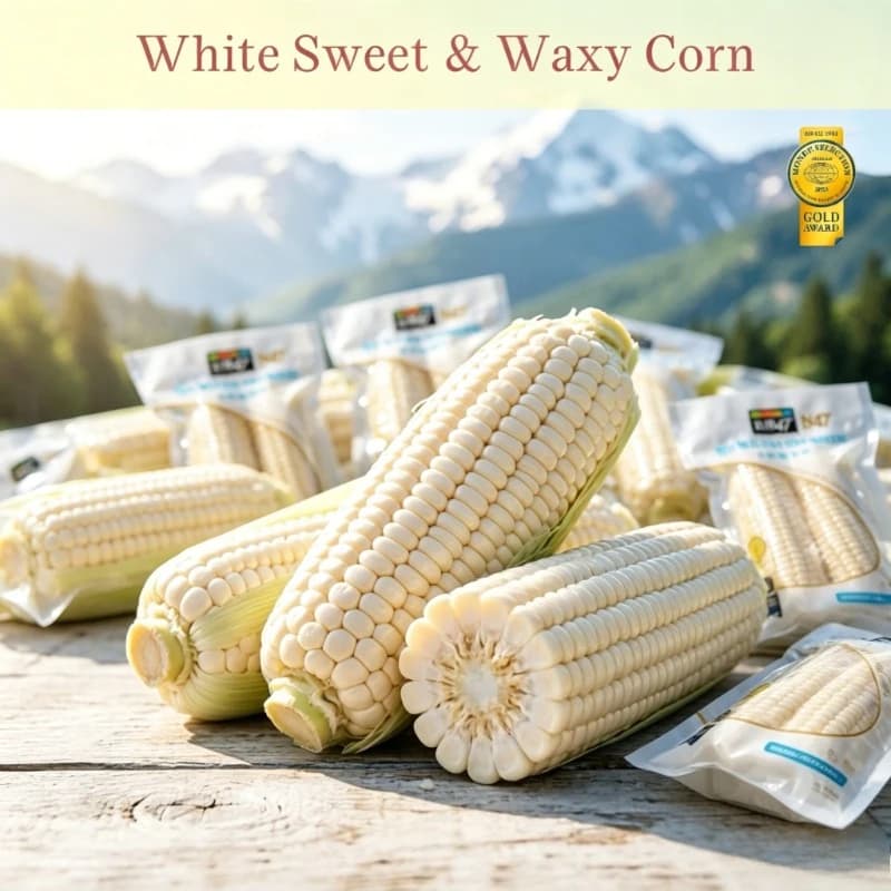 Mais Bianco Dolce e Cremoso Gold Award, Non-OGM, Confezionato Singolarmente Sottovuoto, Snack Dietetico per la Perdita di Peso