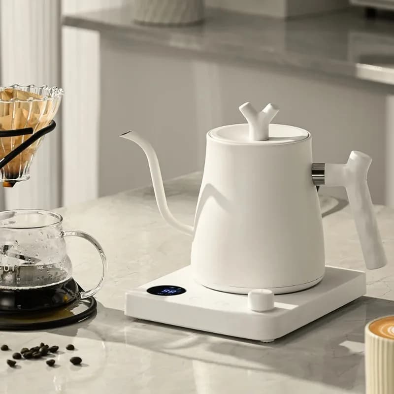 Bollitore elettrico a collo di cigno da 1000 W Caffettiera in acciaio inossidabile 304 da 1000 ml Display a LED intelligente a temperatura costante