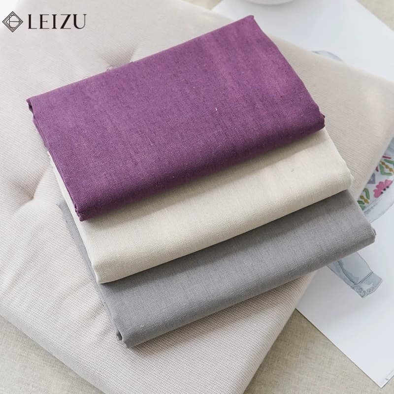 0.5/1/2 Yard Tessuto di Lino di Cotone di Colore Solido Patchwork Colorato Materiale di Cucitura Tenda FAI DA TE Tessili Per La Casa Tovaglia Tessuto
