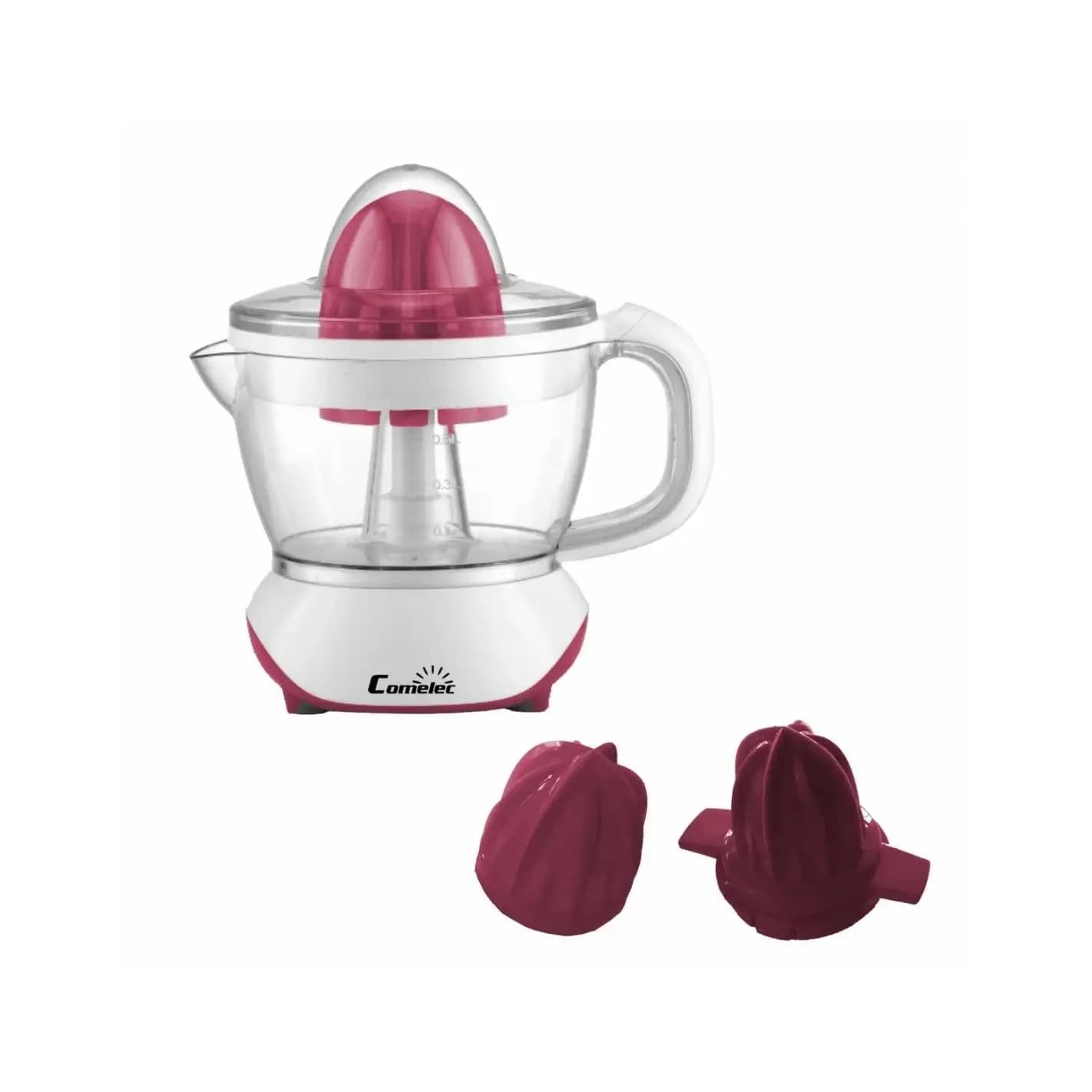 Estrattore di succo elettrico bianco da 40 W con doppio cono e piedini antiscivolo Ex 1007 Comelec