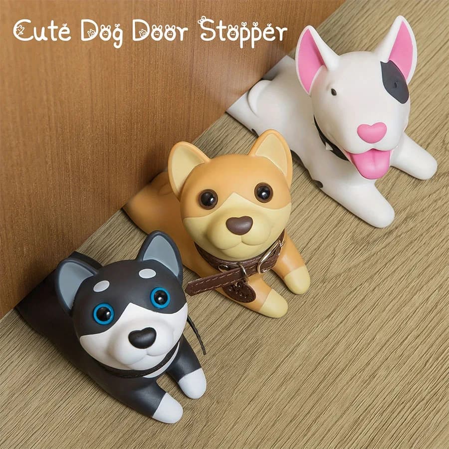 1 pezzo, adorabile fermaporta per cani, fermaporta decorativo in vinile, protezione per il pavimento con base antiscivolo migliorata, design carino