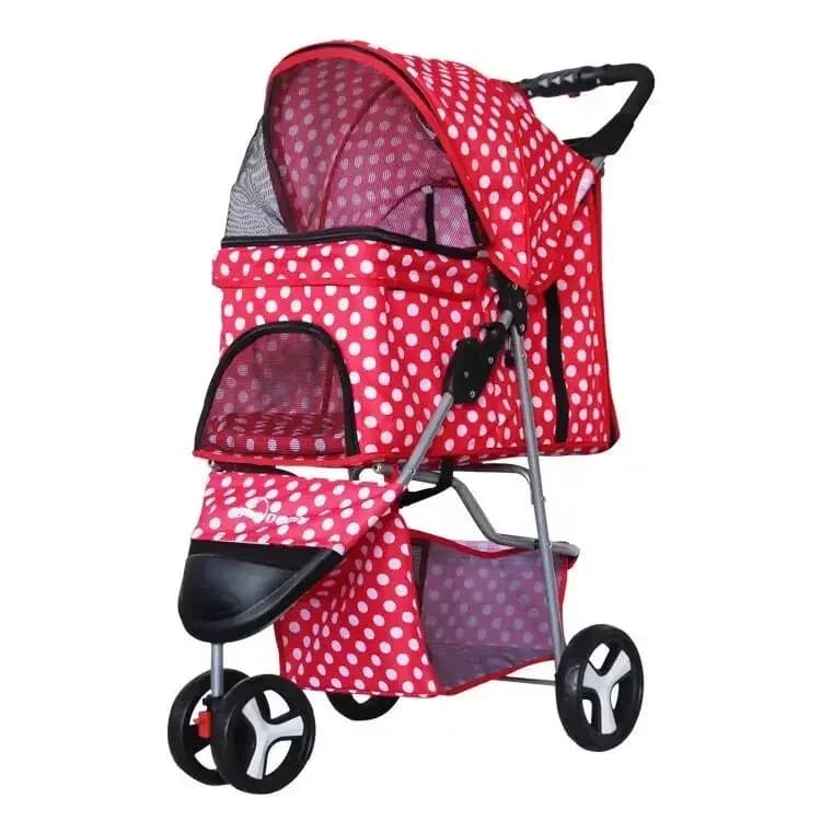 Carrello per animali pieghevole leggero Carrello per cani e gatti Carrello per animali domestici a tre ruote Forniture per uscire Passeggino per cani