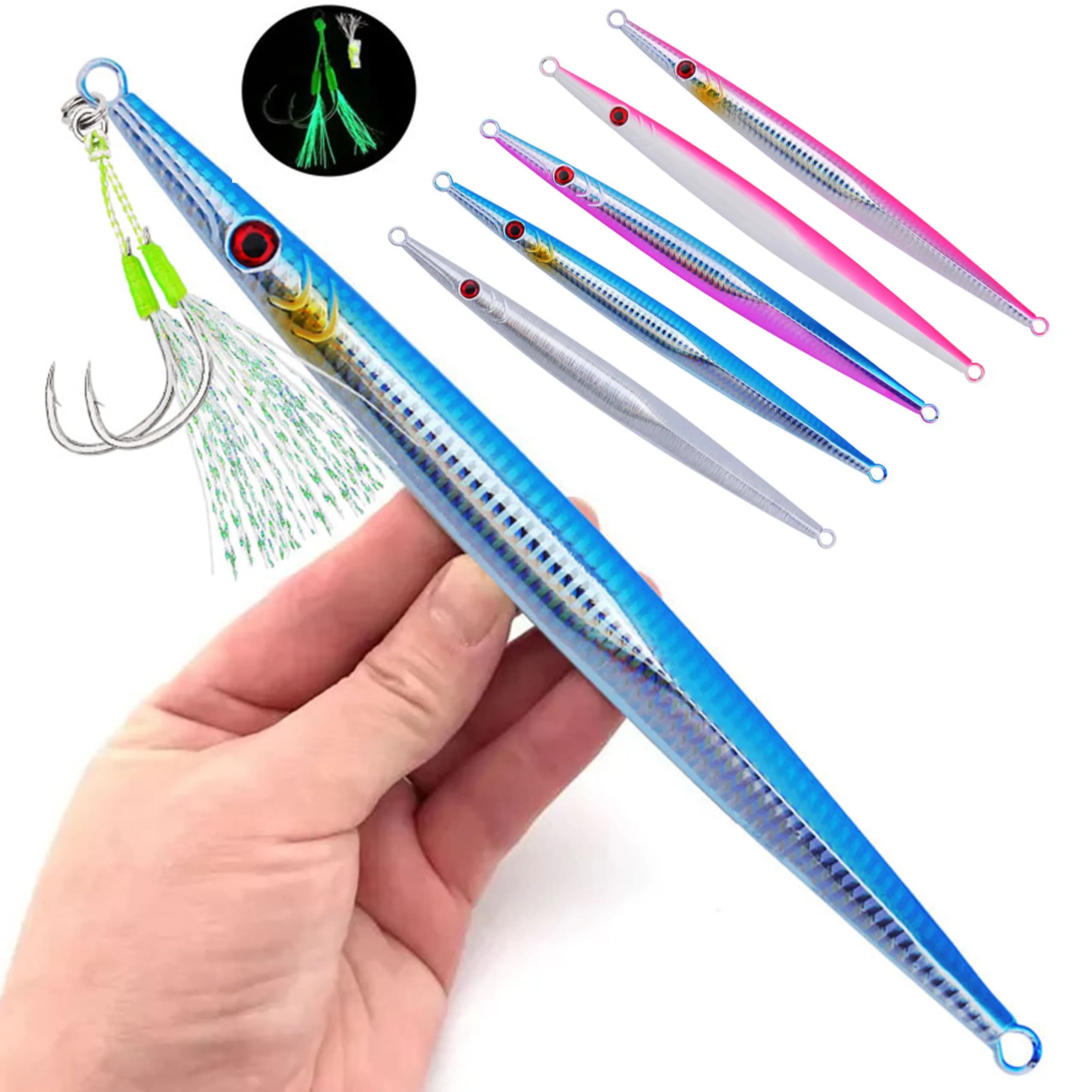1 pz Esca Artificiale Metallica a Striscia Lunga a Estrazione Rapida per Pesca in Mare 300g 250g 200g 160g-80g 60g, Affondamento Veloce e Agitazione
