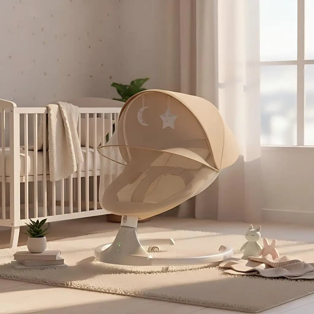 Sedia a dondolo elettrica Lettino per bambini Sedia a dondolo automatica per bambini Altalena elettrica Shaker reclinabile Cintura di sicurezza a