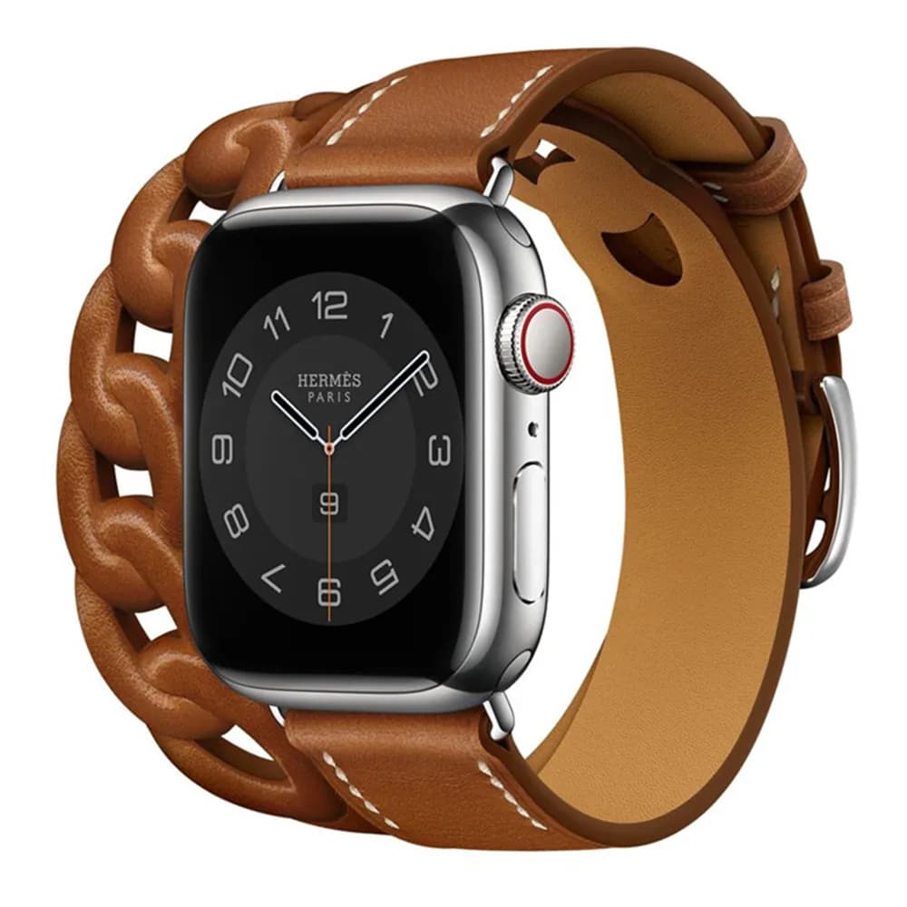 Cinturino in pelle Double Tour Swift per Apple Watch 8 7 6 Band 5 3 Bracciale per iWatch SE Series 8 49mm 41mm 45mm 44/40mm Braccialetti
