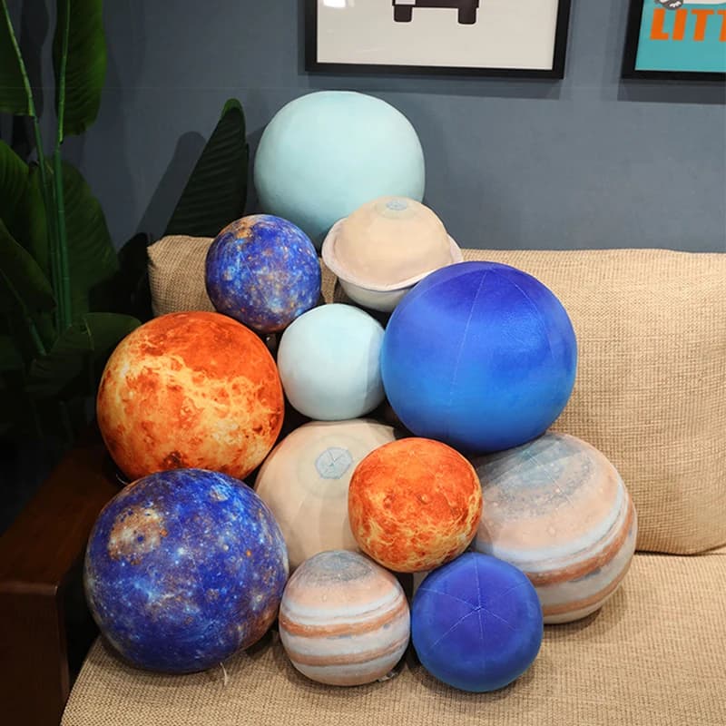 17-27 cm Simulazione Luna Marte Sole Cuscino di pezza Giove Terra Mercurio Veno Peluche Urano Nettuno Saturno Peluche Decor