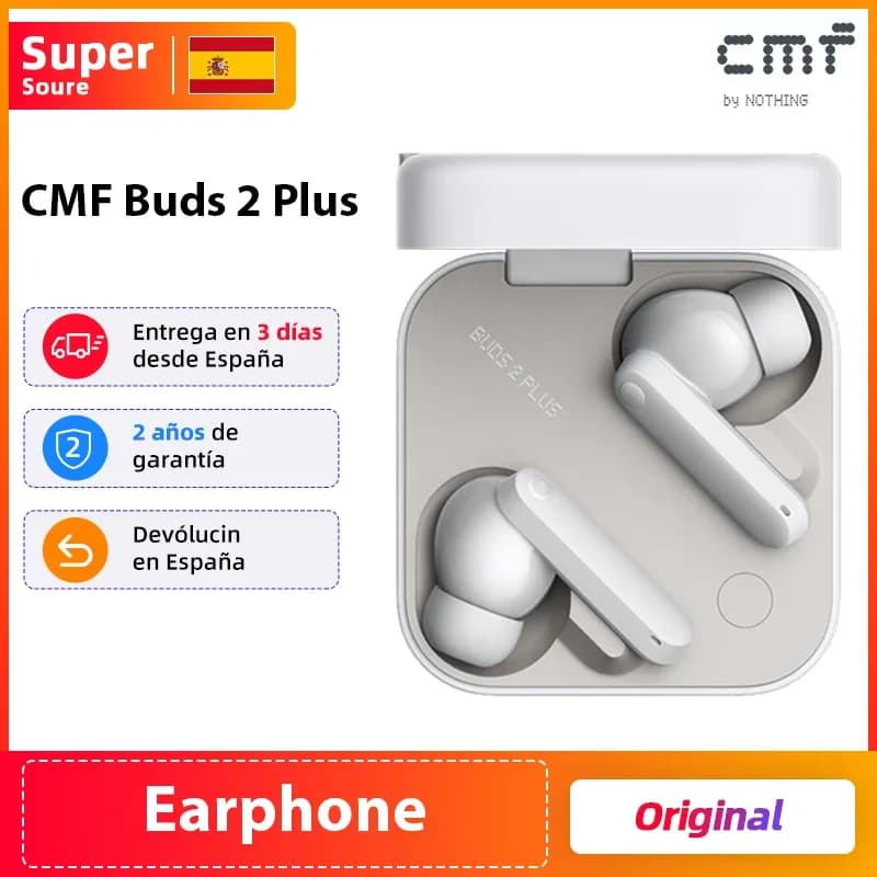 Versione globale degli auricolari CMF Buds 2 Plus senza fili Driver LCP da 12 mm 50 dB ANC ibrido Hi-Res LDAC Resistenza all'acqua e alla polvere IP55