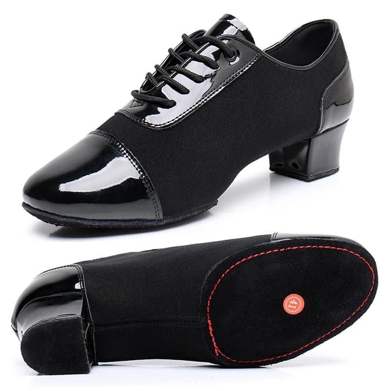 Uomini Bambini Scarpe da ballo salsa latina Bambini adulti Scarpe da ballo jazz tango Scarpe da ballo da sala per ragazzi impiombate nere Taglia 37-45