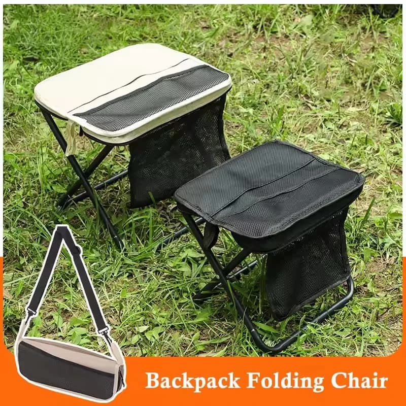 Sgabello Pieghevole da Zaino, Sgabello Portatile con Borsa per il Trasporto, Leggero e Mini, Facile da Trasportare, Sedia da Esterno per Viaggi