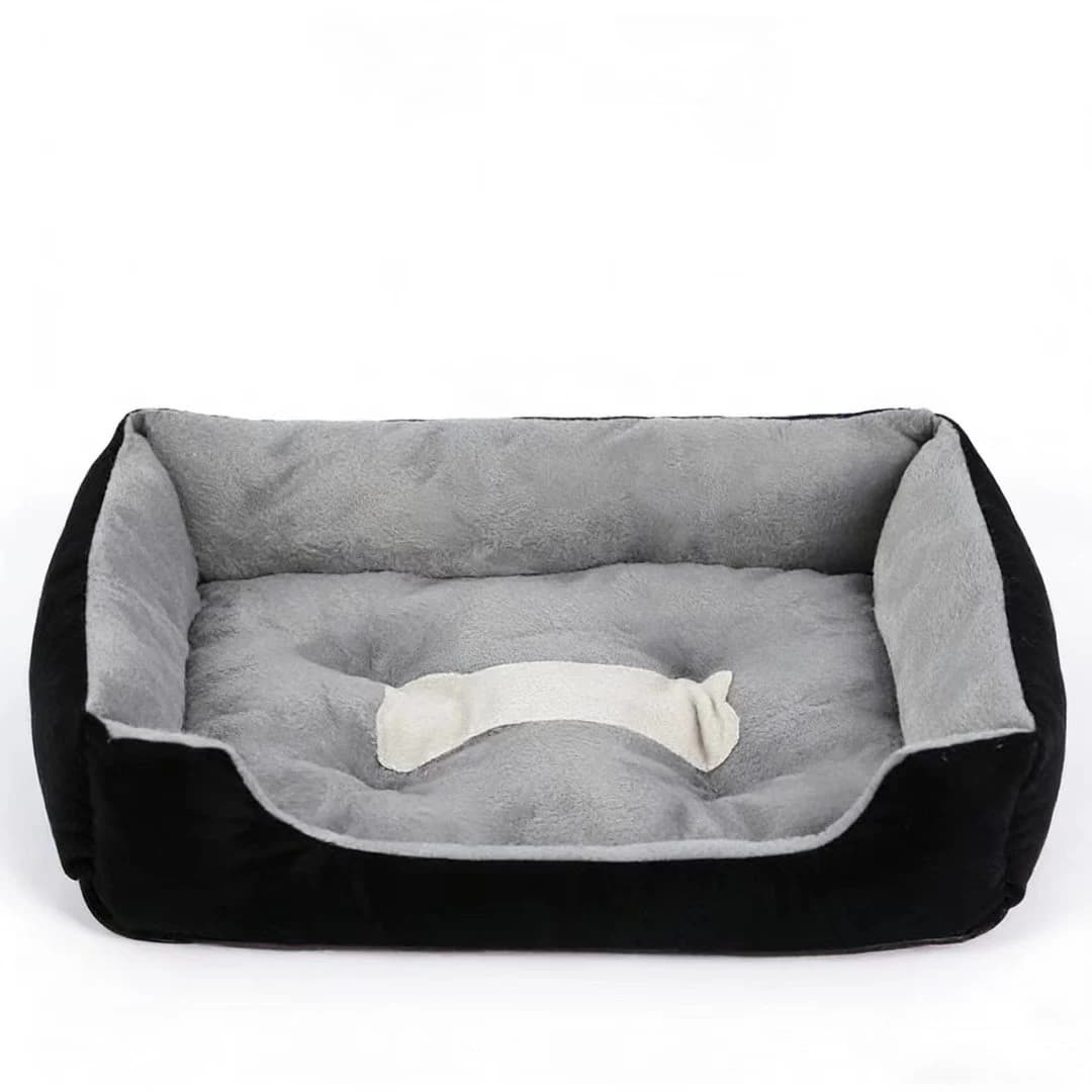 Cuccia quadrata in peluche per cani e gatti, lavabile, con cuscino morbido e fondo antiscivolo per uso interno.