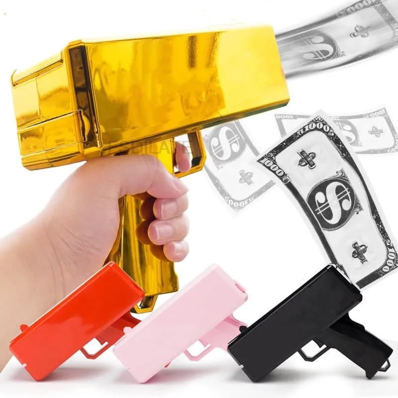 1 SET Pistola Spara Banconote, Gioco per Feste, Giocattolo Antistress, Accessorio per Film e Celebrazioni, Articolo per Feste di Addio al Celibato,