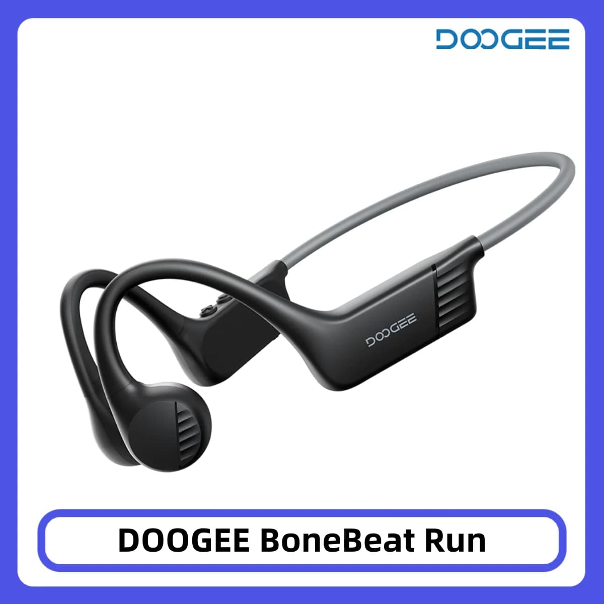 DOOGEE BoneBeat Run Cuffie a Conduzione Ossea, Auricolari Sportivi Wireless Open-Ear, 10 Ore di Autonomia per Corsa e Ciclismo