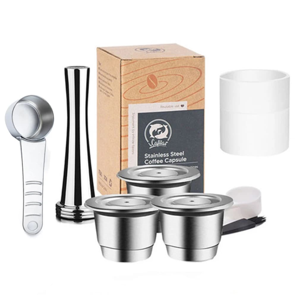Capsule di caffè per Nespresso Riutilizzabili in acciaio inossidabile Filtri ricaricabili Cialde per caffè espresso adatte per Inissia Pixie Essenza