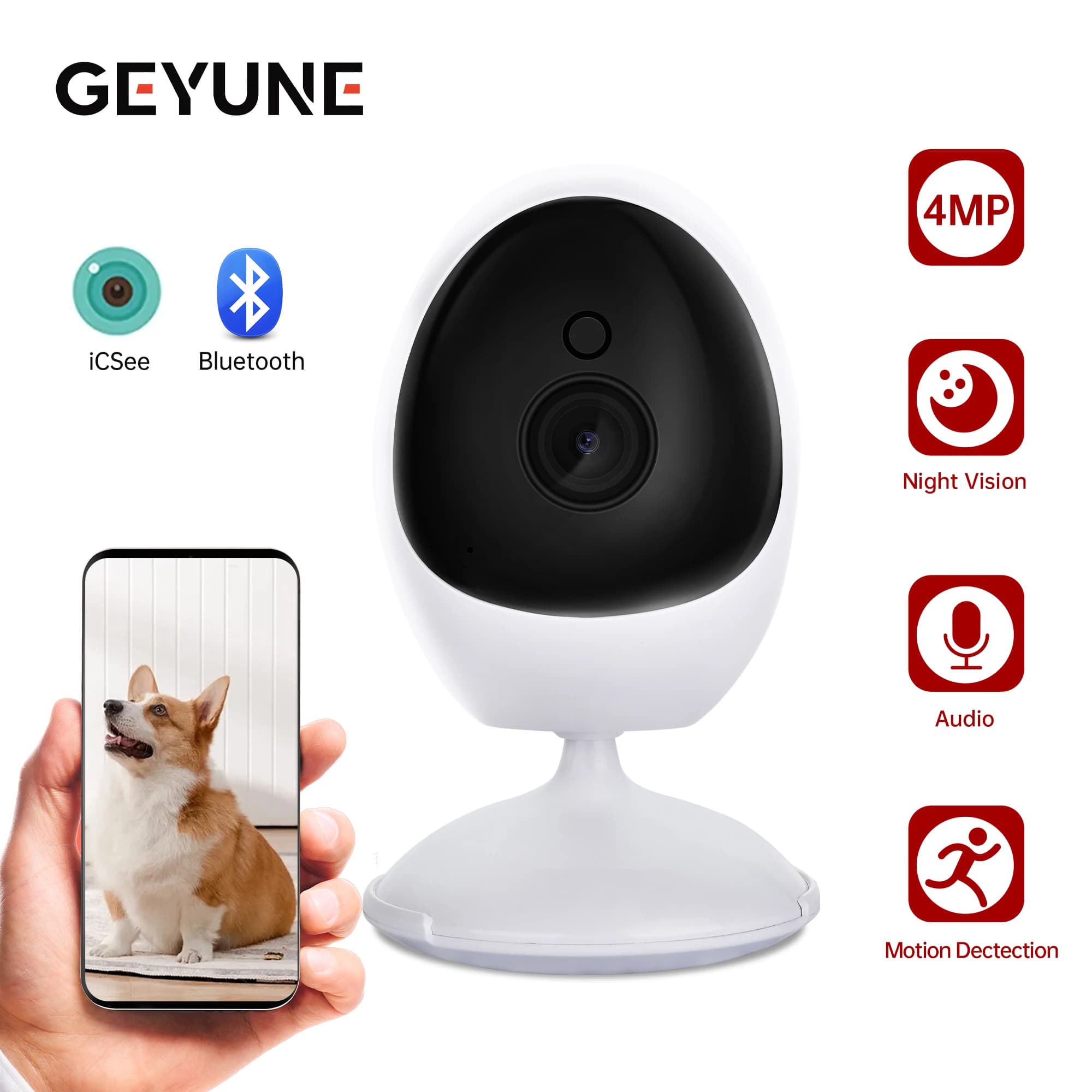 Baby Monitor da 4 MP Telecamera IP Wifi Smart Home Indoor Cube Cam Rilevazione umana Audio bidirezionale Sorveglianza di sicurezza wireless Icsee