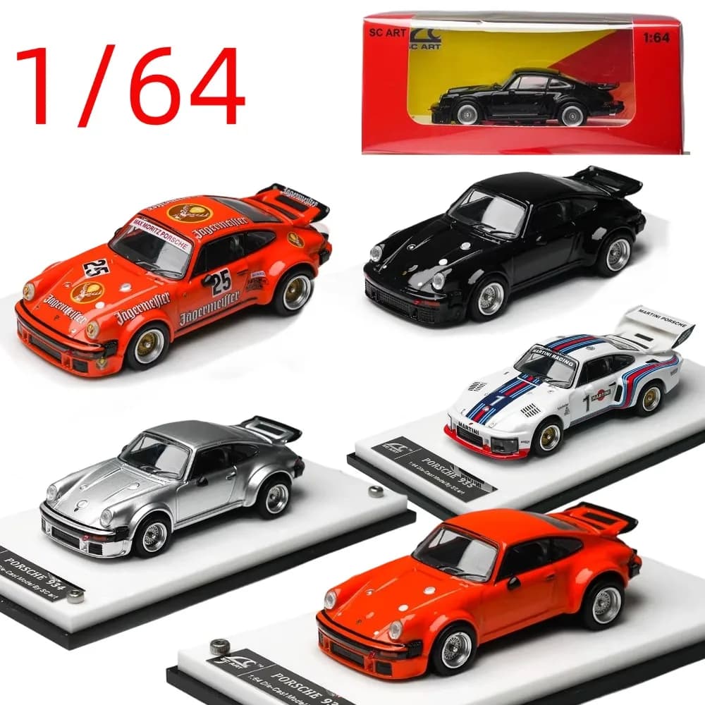 SC ART Modellino Auto da Corsa Porsche 934 935 911 Turbo in Scala 1/64, Modello in Lega, Regalo Classico Sportivo, Collezione Hobby da Esposizione