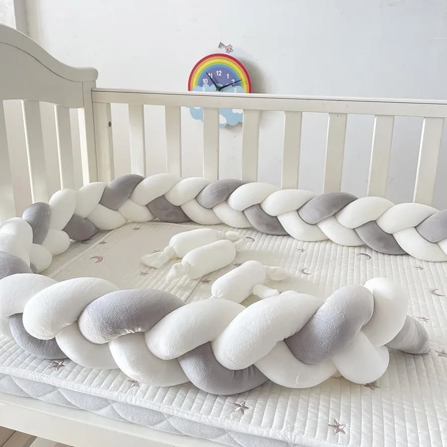1M/2M/3M/4M Del Bambino Treccia Paraurti per Culla Neonato Protezione Per Culla Per Bambini Culla Paraurti Set di Biancheria Da Letto Paraurti Nella