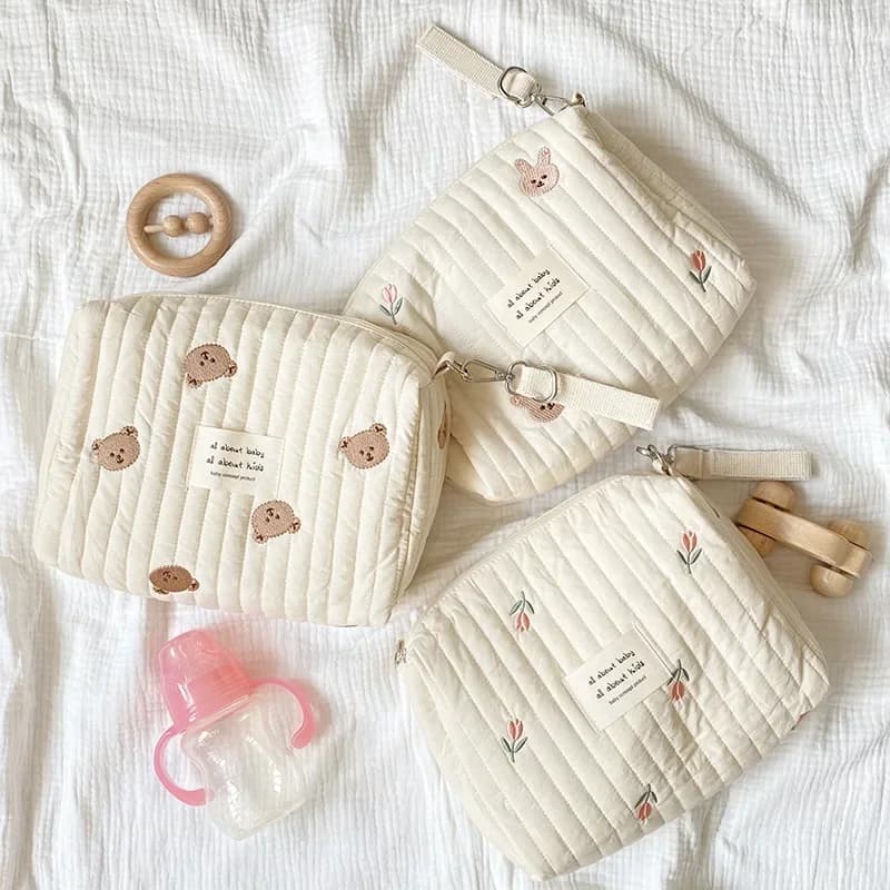 Borsa per pannolini per neonati con cerniera Borsa per pannolini Borse per passeggino da viaggio Borsa per la nuova mamma Borsa per mamma con ricamo