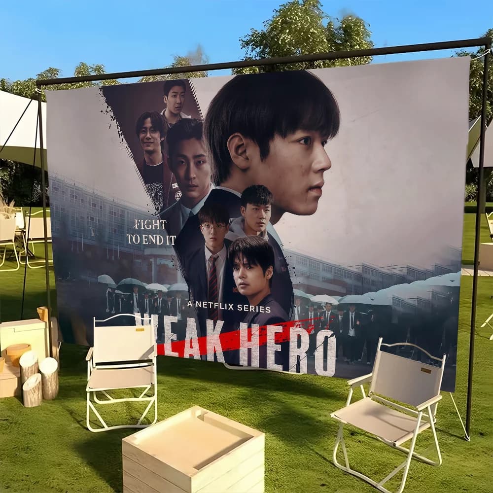 Film W-Debolo Hero Classe 2 Q bandiera Decorazione Picnic all'aperto Festa Arte Appesa Home Camping Party Banner