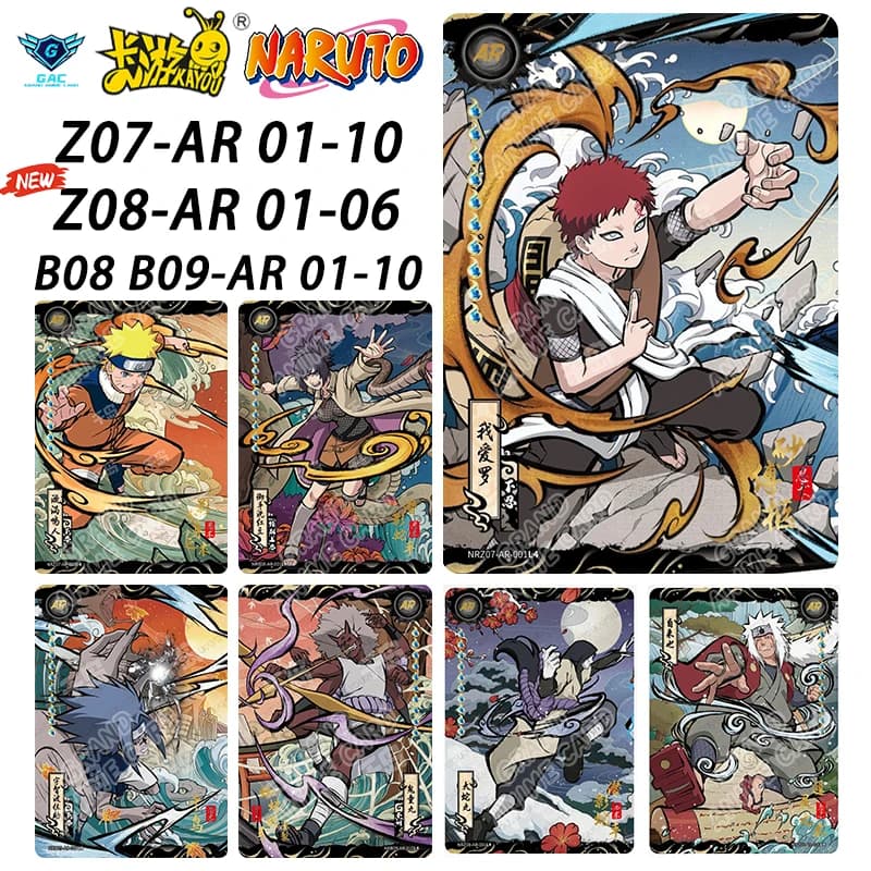 Kayou Carte Anime Originali Nuove Naruto T2W9 T2W8 T4W8 T4W7 AR Serie Completa N.01-10 Gaara Uzumaki Carte da Collezione Rare Giocattolo Regalo