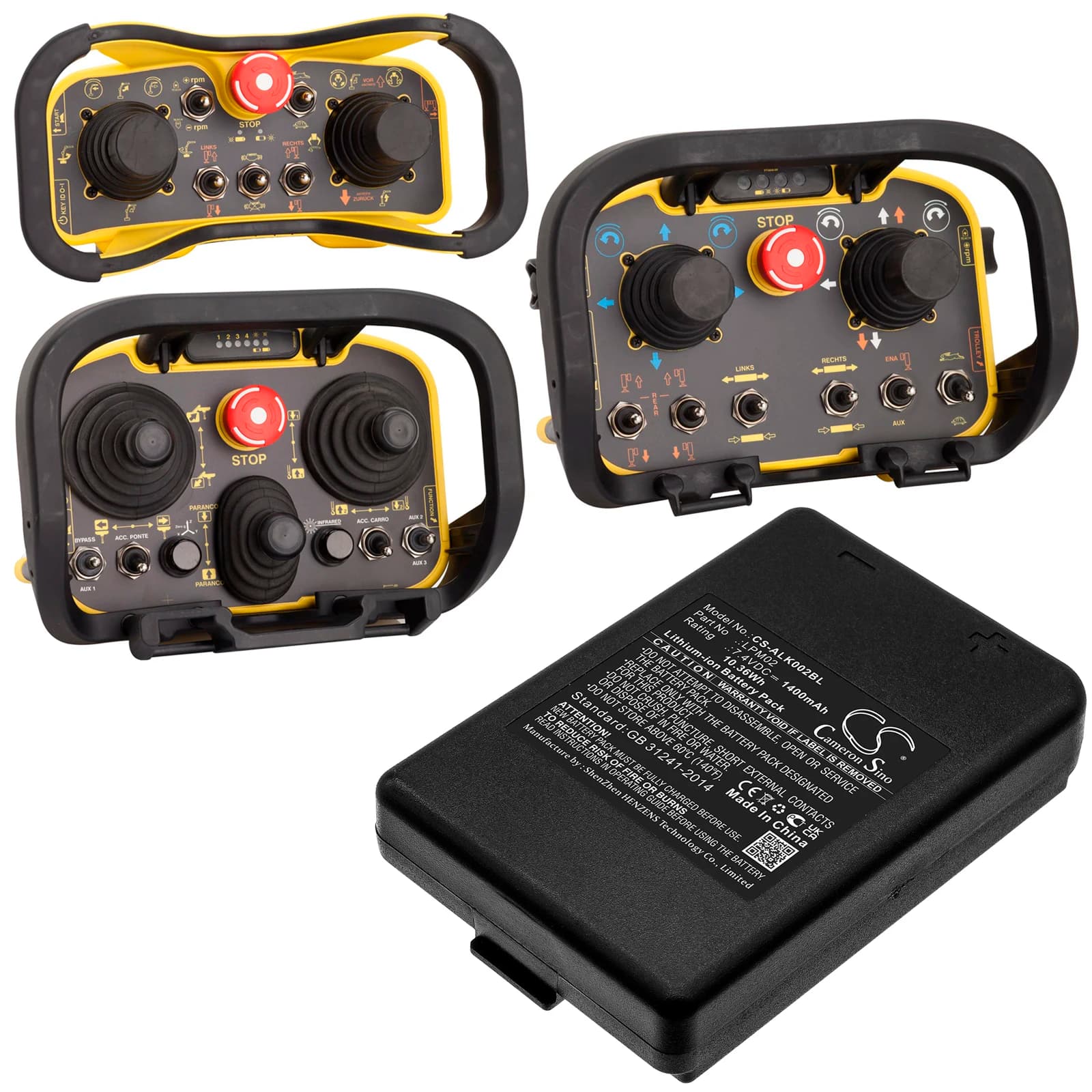 Batteria Cameron Sino 1400mAh per telecomando Autec LPM02 R0BATT00E08A0 Air Dynamic Modular AJM AJR AJS FJL
