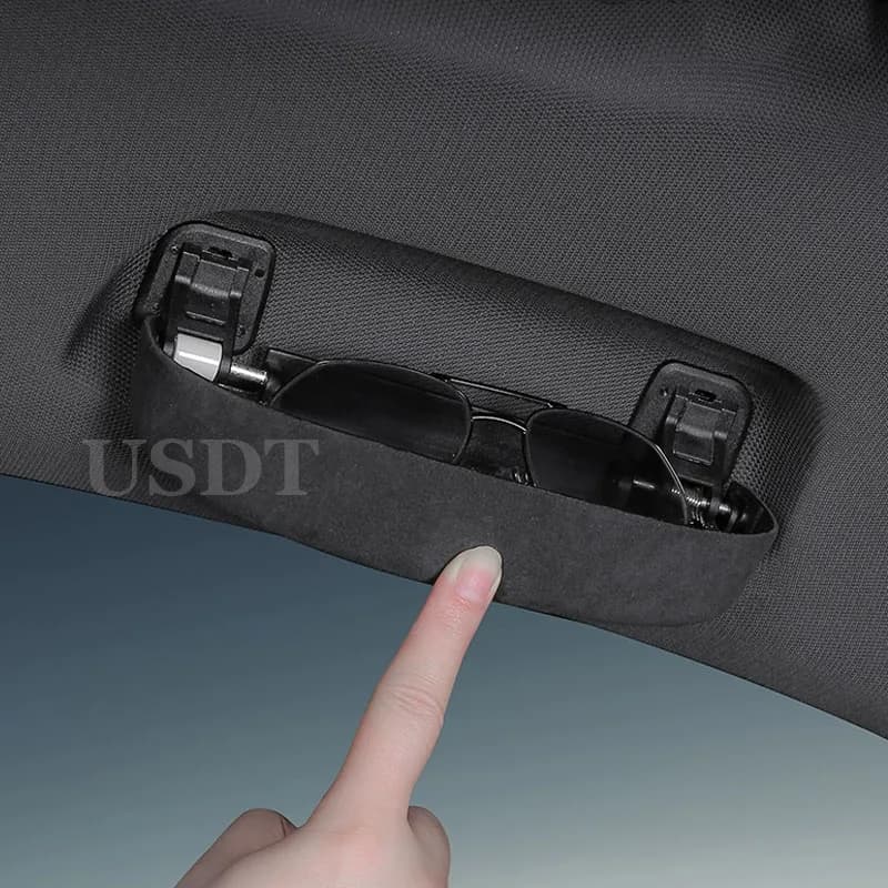 Scatola portaoggetti per occhiali da sole in pelle scamosciata italiana custodia per occhiali maniglia per BMW 1 3 4 5 7 serie X1 X2 X3 X4 X5 X6 X7