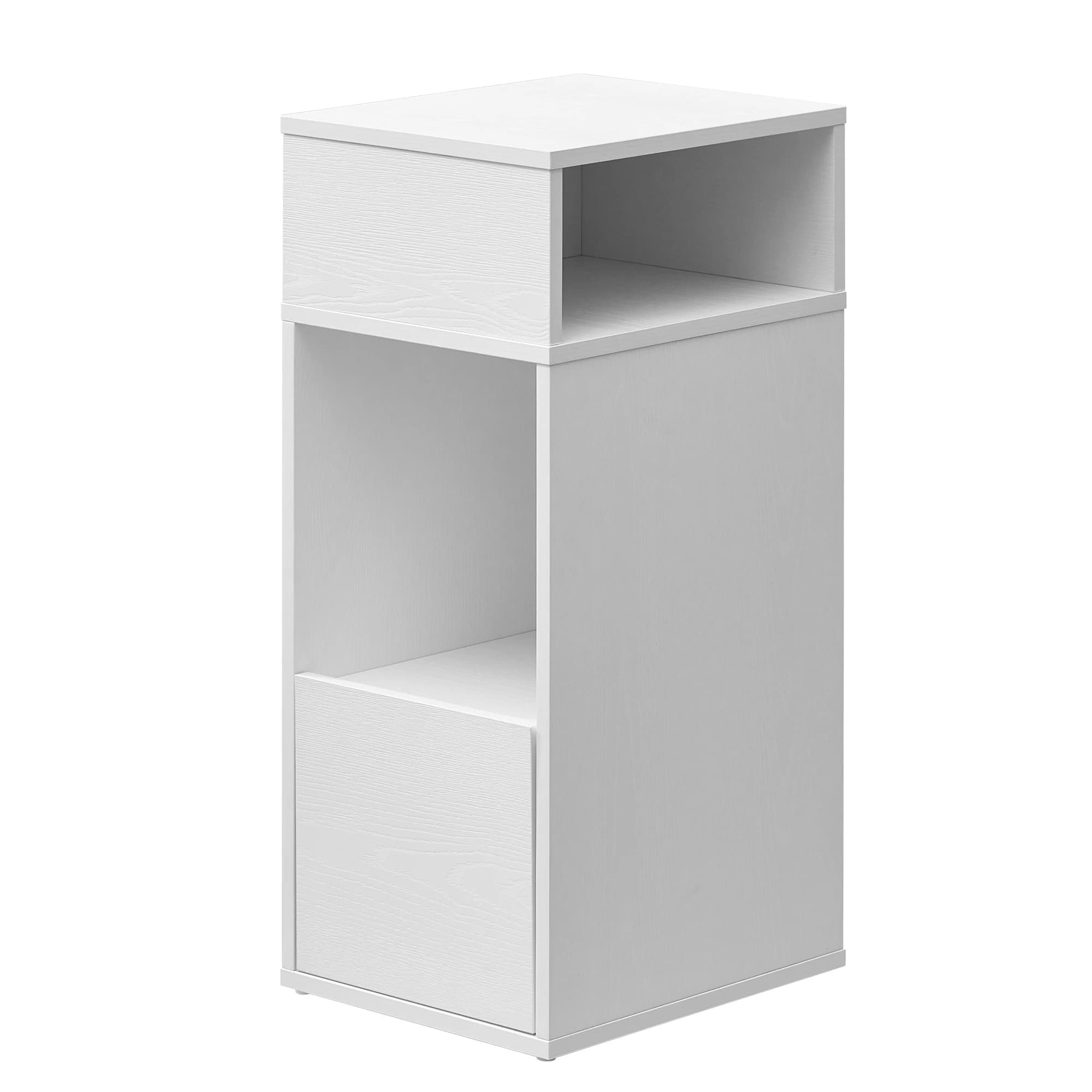 SONGMICS HOME Comodino Sottile, Toolless Montaggio Super Veloce Senza Attrezzi, Tavolino con 2 Scomparti Aperti e 1 Cassetto, per Camera da Letto, 30