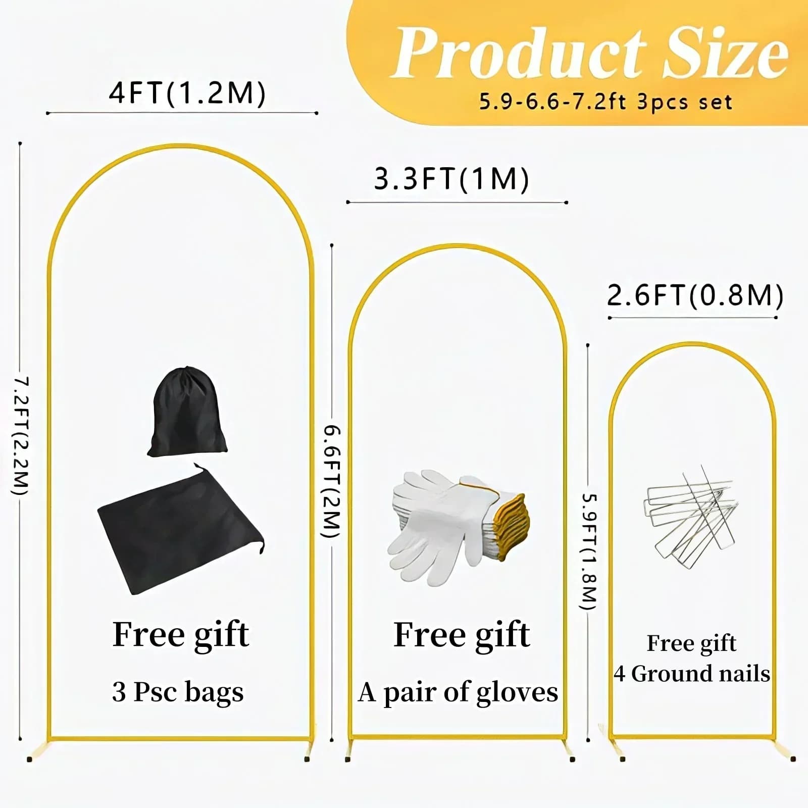 5 stili Chira Fondale Stand Set di arco per palloncini in metallo dorato di grandi dimensioni Sfondo fotografico Decorazioni per feste di matrimonio