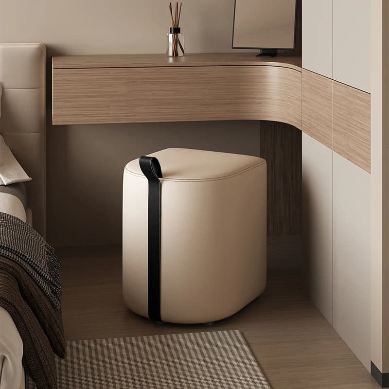 Sgabello da toeletta in velluto di lusso, ottomano in legno FSC-Cert, panca da ingresso traspirante, sedile d'accento vibrante per salone di bellezza