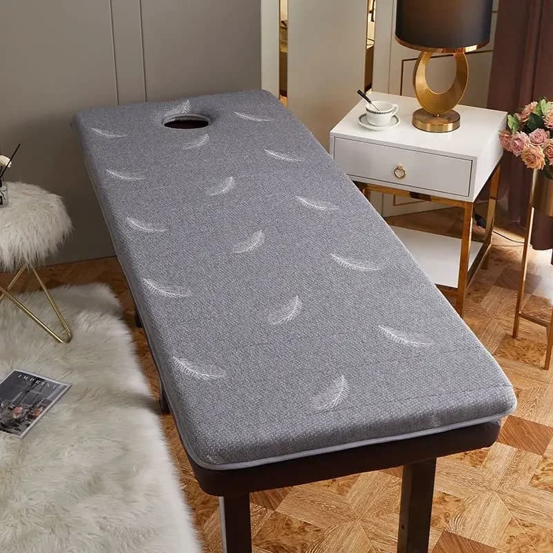 Coprimaterasso Antiscivolo in Lattice per Lettino da Massaggio SPA, Trattamenti di Bellezza, Tappetino con Foro per il Viso