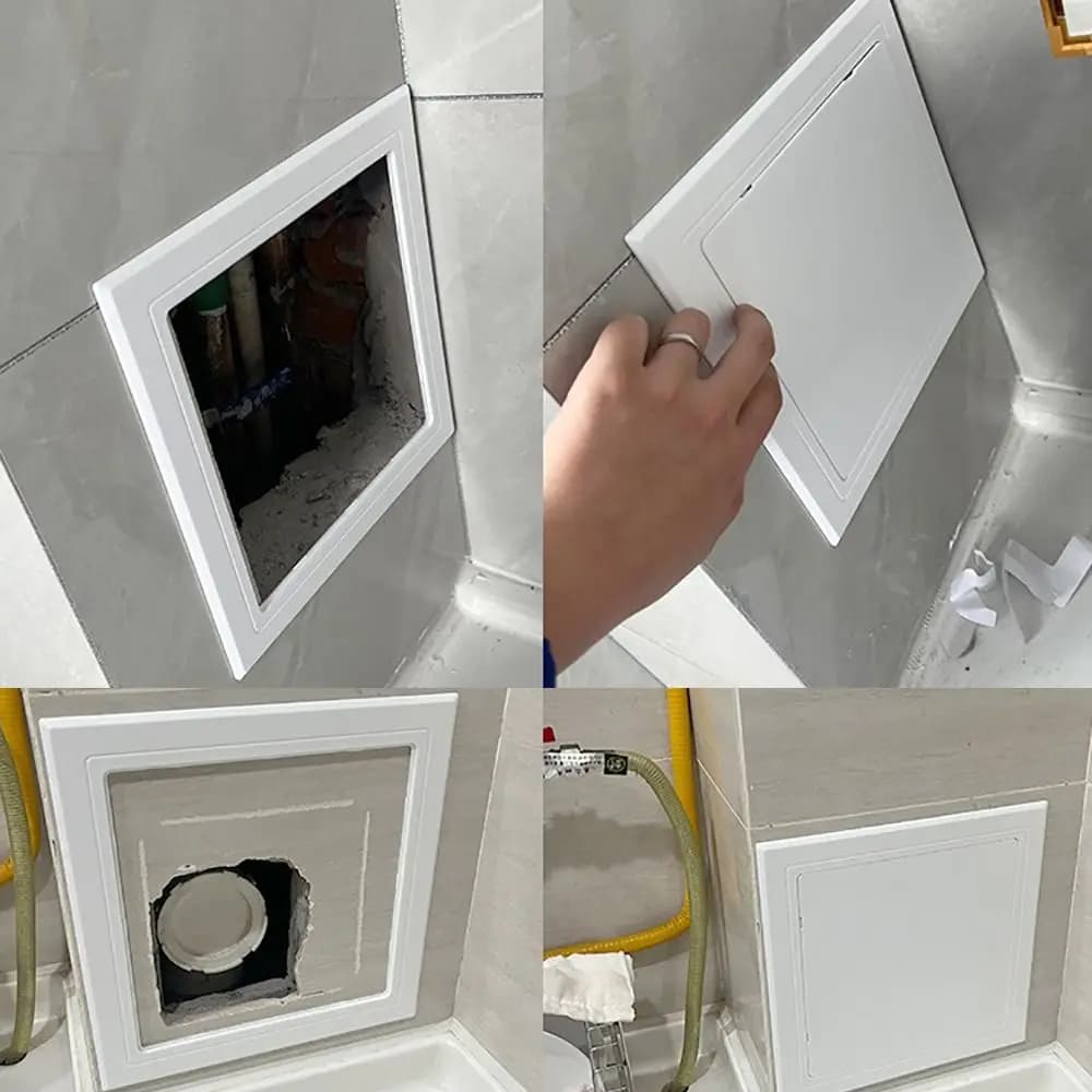 Pannello di accesso autoadesivo Porta in plastica con apertura rimovibile Piastra di copertura con patta Porta di accesso a parete bianca Porte