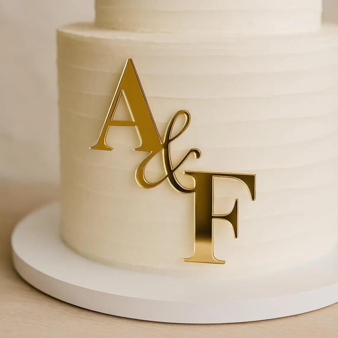 Lettere personalizzate per torta nuziale – Monogramma acrilico personalizzato – Elegante decorazione laterale per torta – Scegli le tue lettere