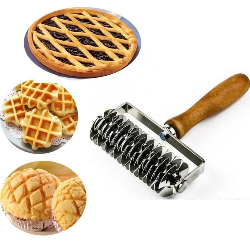 HOT Taglierina per reticolo in acciaio inossidabile Rullo per pasticceria Pane Ruota per pizza Taglierina per pasta per torta Bakeware fai da te WF