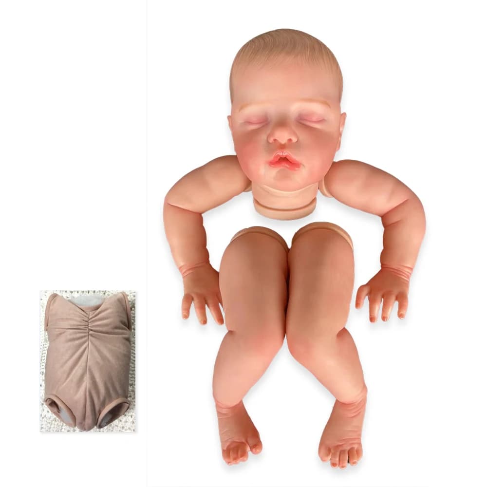 Kit bambola rinata NPK da 22 pollici, rubino che dorme, parti di bambola non finite già dipinte