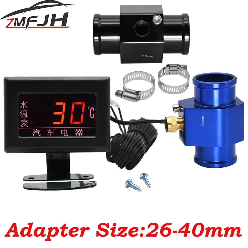 Un misuratore di temperatura dell'acqua 0-120 gradi Celsius con adattatore sensore tubo comune temperatura acqua 10MM 1/8NPT 26-40mm adattatore tubo