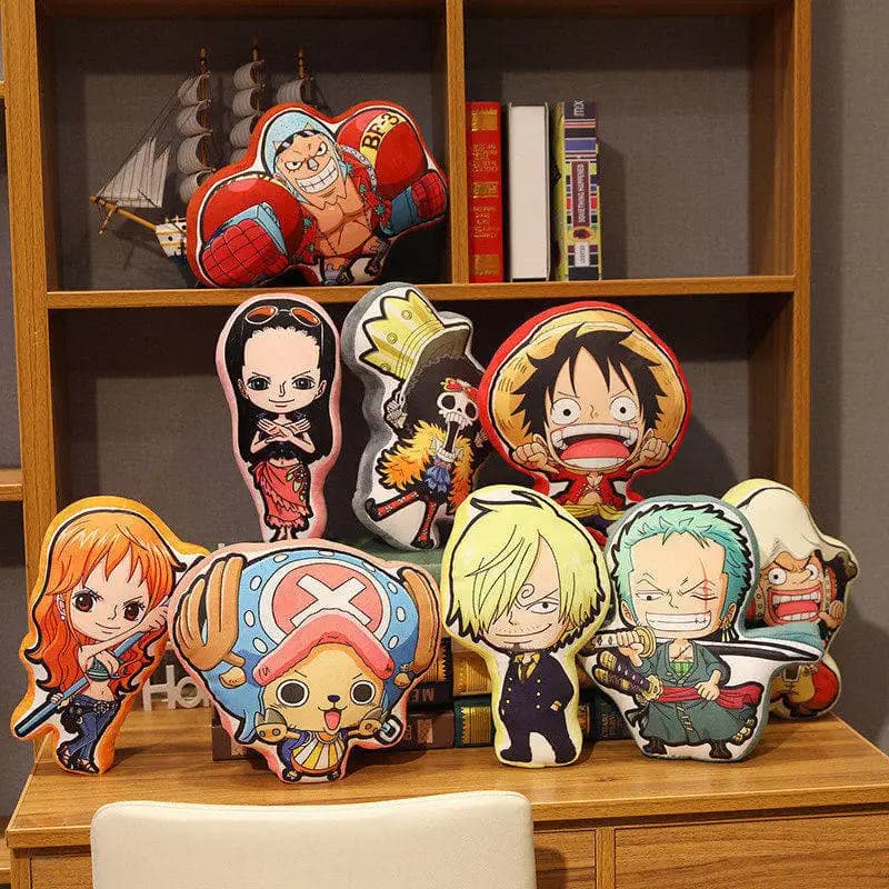 Cuscino a Forma di Personaggio One Piece Kawaii, Cuscino Decorativo con Stampa Cartoon di Luffy e Zoro, Regalo per Adolescenti e Amanti del Manga