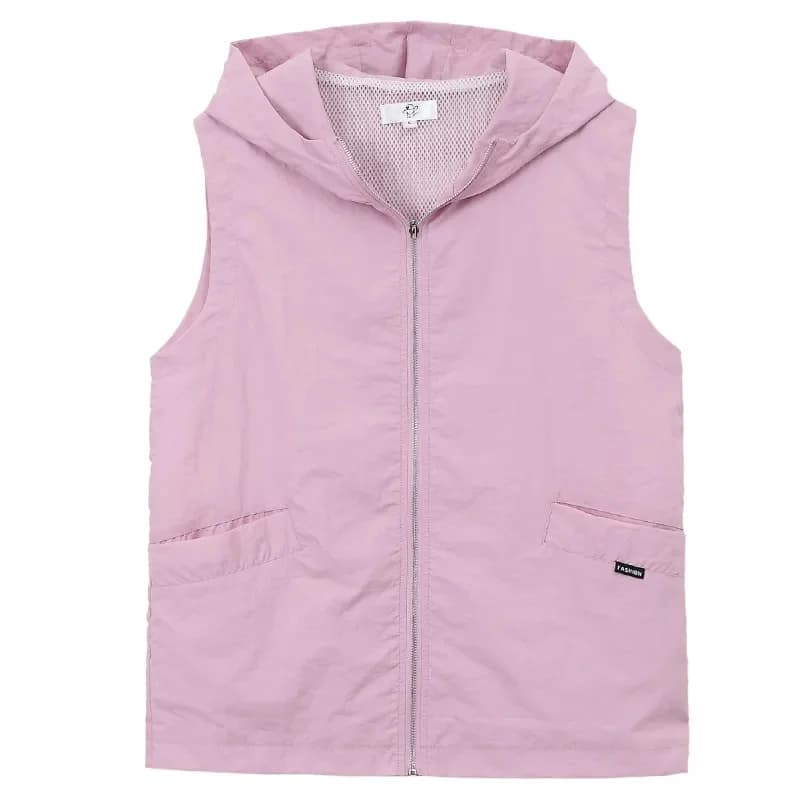 Gilet donna primavera estate nuova fodera casual giacca senza maniche donna cerniera con cappuccio gilet sottile capispalla femminile Chaleco Mujer