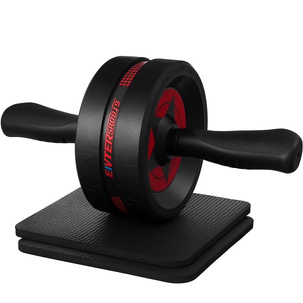 Ruota Ab Roller per allenamento addominale - Attrezzatura per esercizi addominali con 2 ginocchiere per palestra domestica, allenamento per la forza