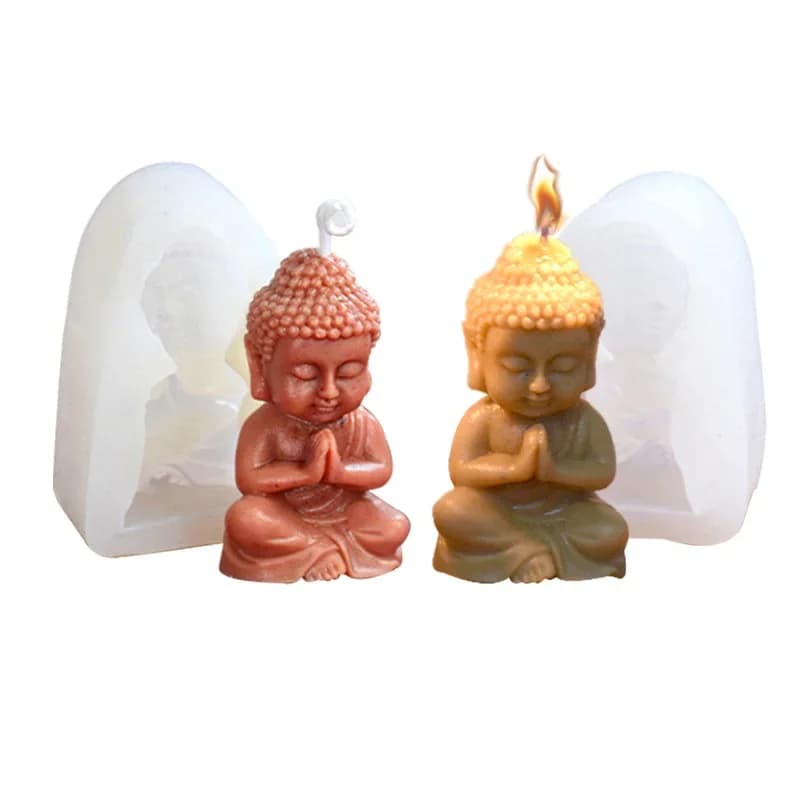 Stampo in Silicone per Meditazione con Piccolo Buddha Tathagata, per Candele Profumate, Resina Epossidica Fai-da-Te, Gesso, Decorazione Auto