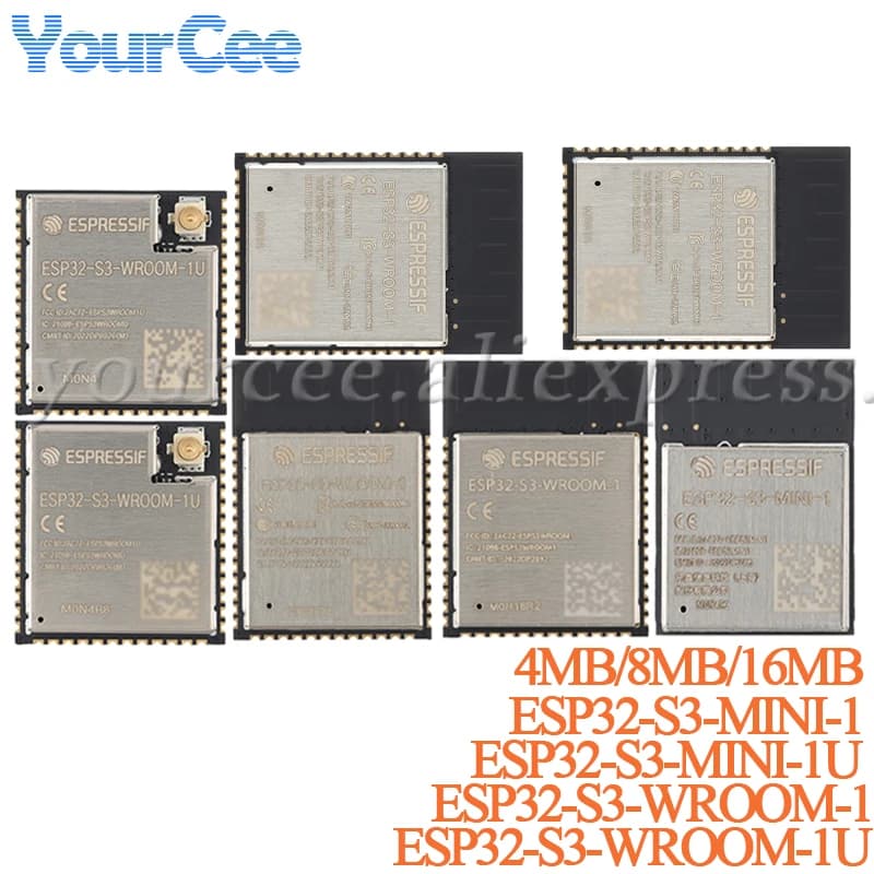 10 pz/1 pz ESP32 ESP32-S3-WROOM-1 ESP32-S3-WROOM-1U ESP32-S3-MINI ESP32-S3-MINI-1U Modulo Wireless WiFi Dual Core 4MB 8 16MB MCU