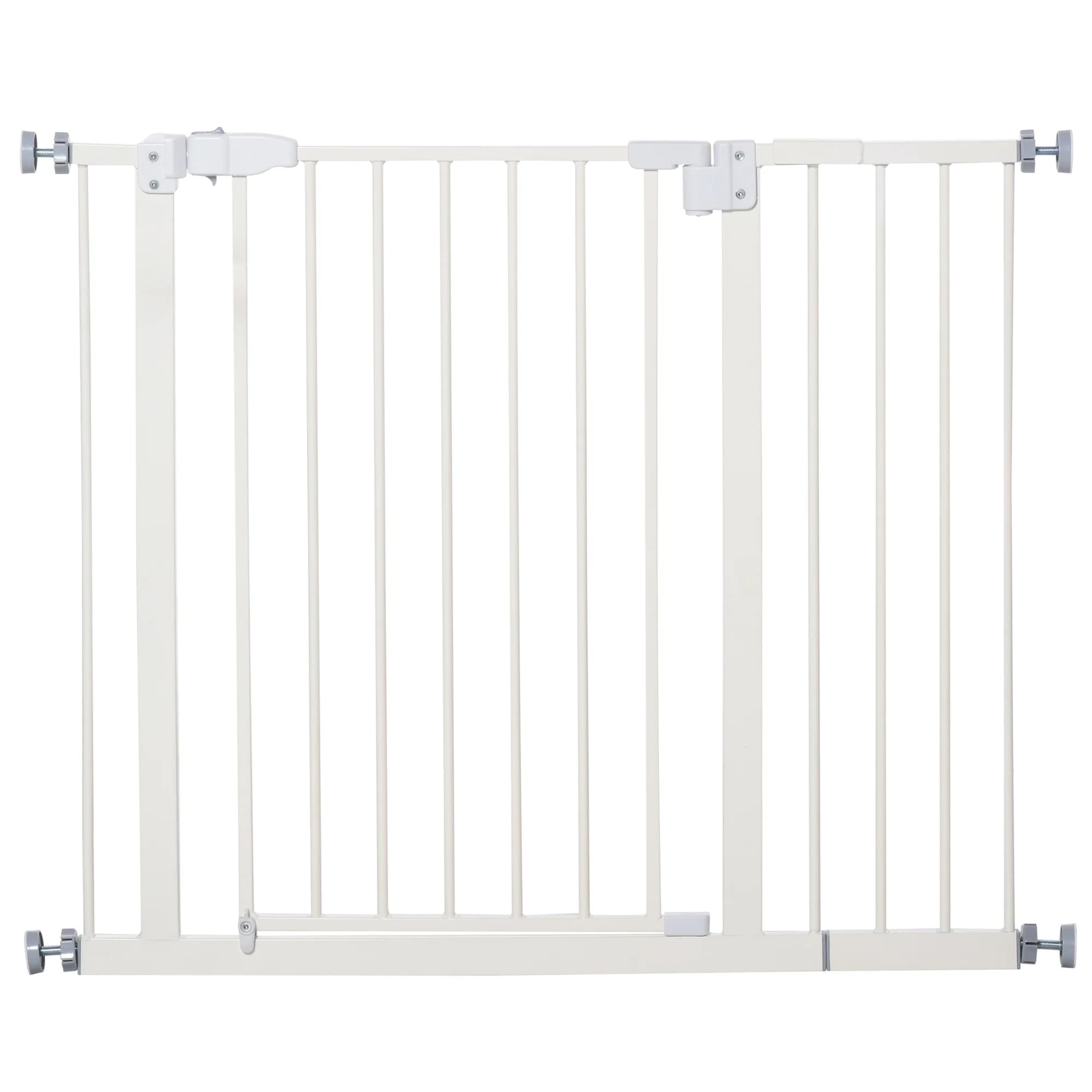 Barriera di sicurezza PawHut senza foratura, larghezza regolabile 74-80/91,5 cm, barriera automatica a doppio blocco