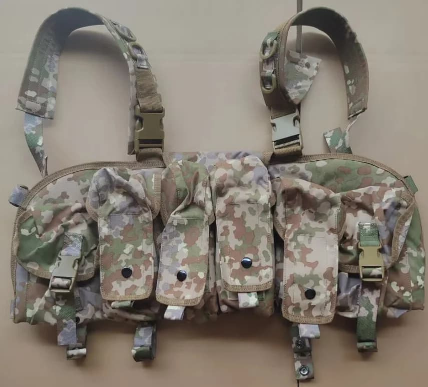 Cintura Portacaricatori AK in Stile Flecktarn Multicam Tedesco, per Uso Esterno e Tutto Terreno
