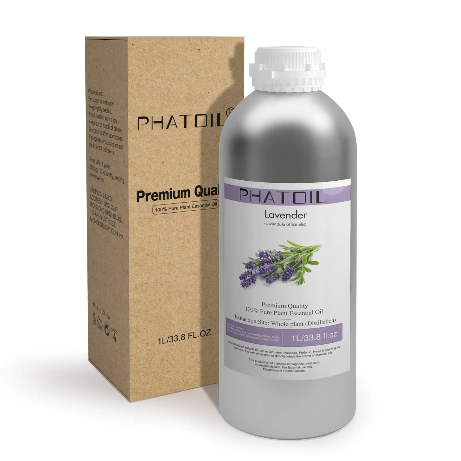 PHATOIL 1000ml Aromaterapia Naturale Olio Essenziale Lavanda Gelsomino Eucalipto Vaniglia Limone Bergamotto Rosa Aroma Oli Essenziali