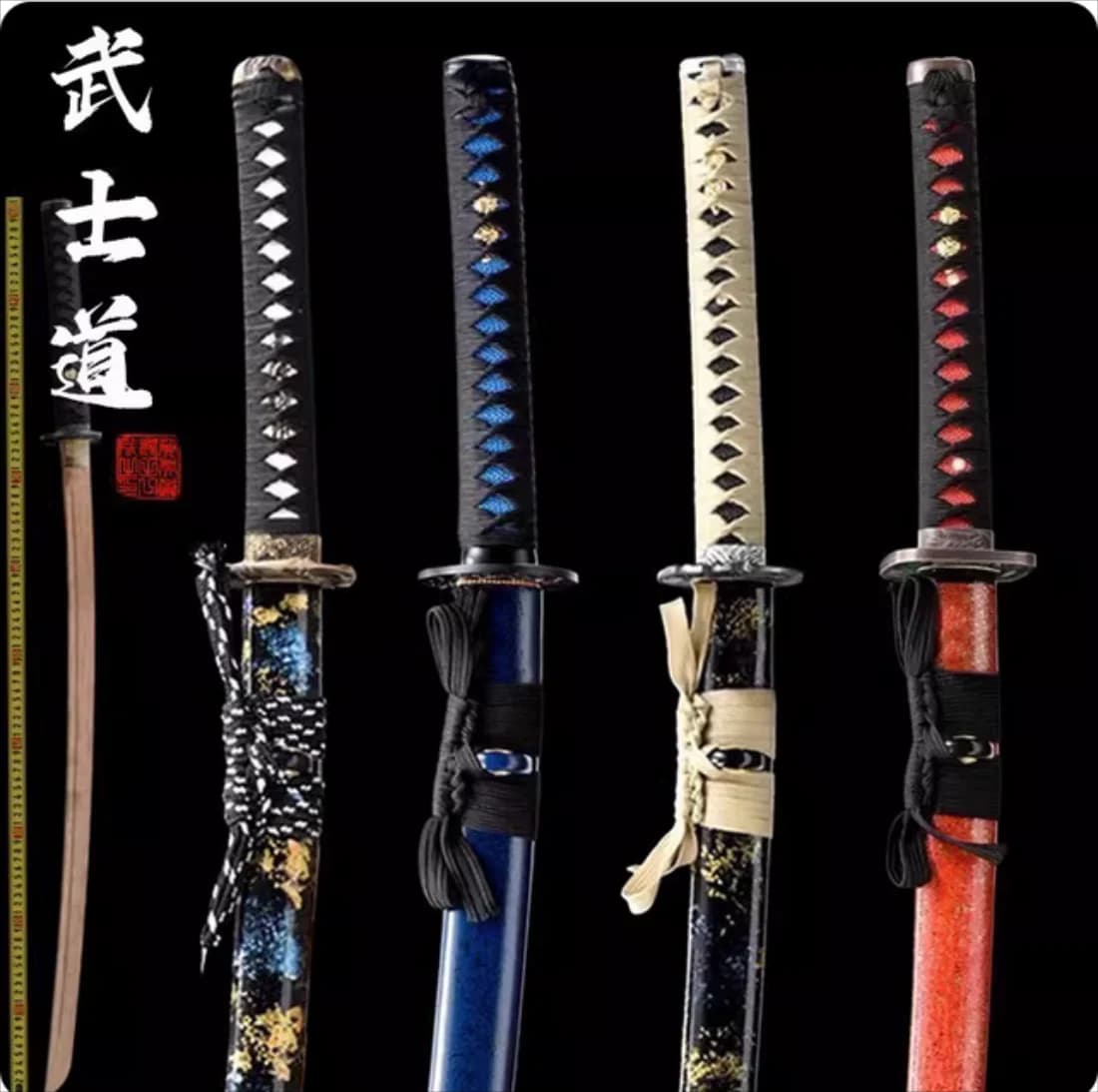 Katana Iaito Bushido da 102 cm, squisita, con lama in palissandro di qualità e saya in legno duro laccato, per performance di combattimento, non