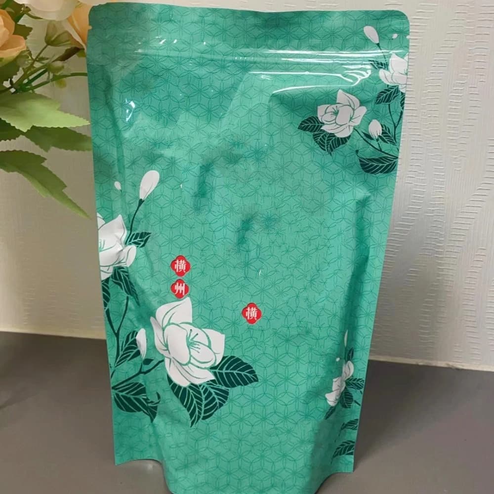 250g/500g cinese fiore di gelsomino teiera sacchetti con cerniera fiore di gelsomino tè verde riciclabile sigillatura senza sacchetto di imballaggio