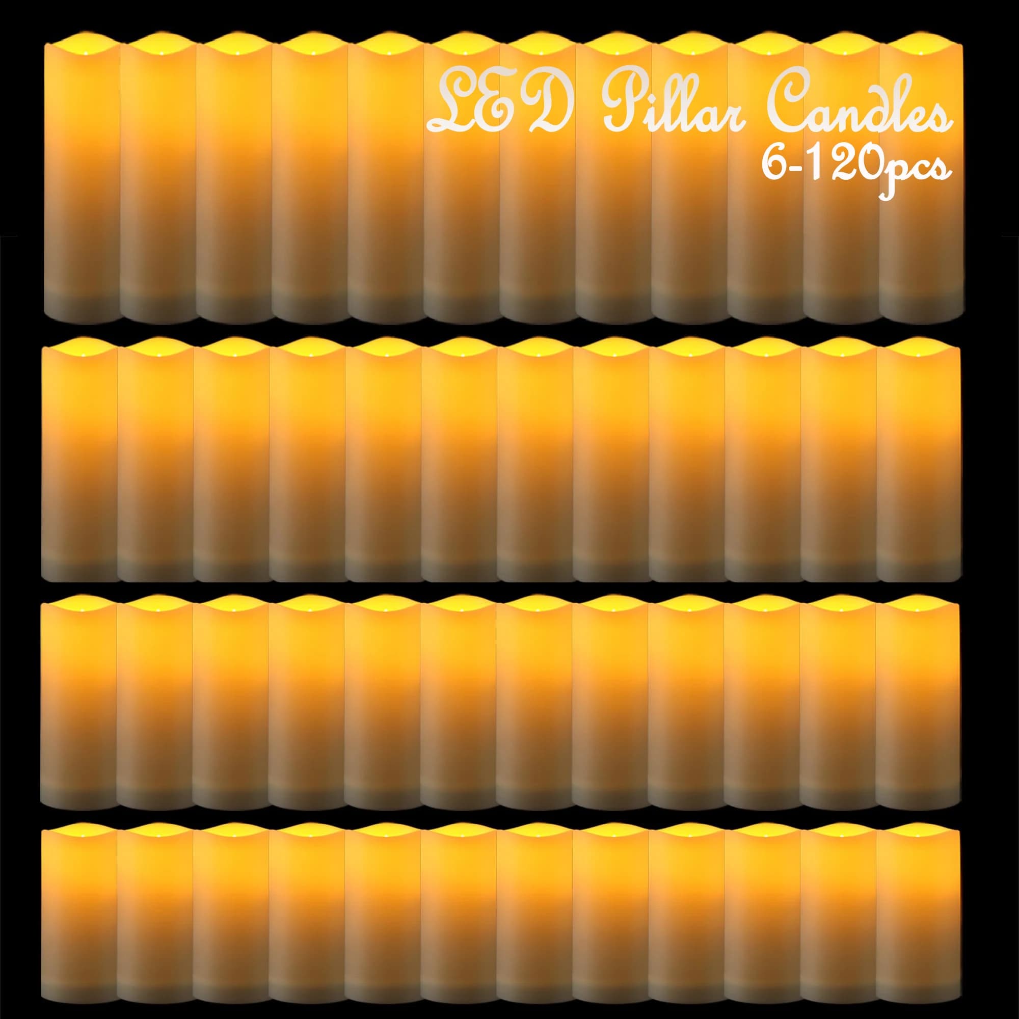 Candele a LED a pilastro da 6-48 pezzi, tremolanti, a batteria, senza fiamma, per matrimoni, concerti, decorazioni per la casa/forniture per feste