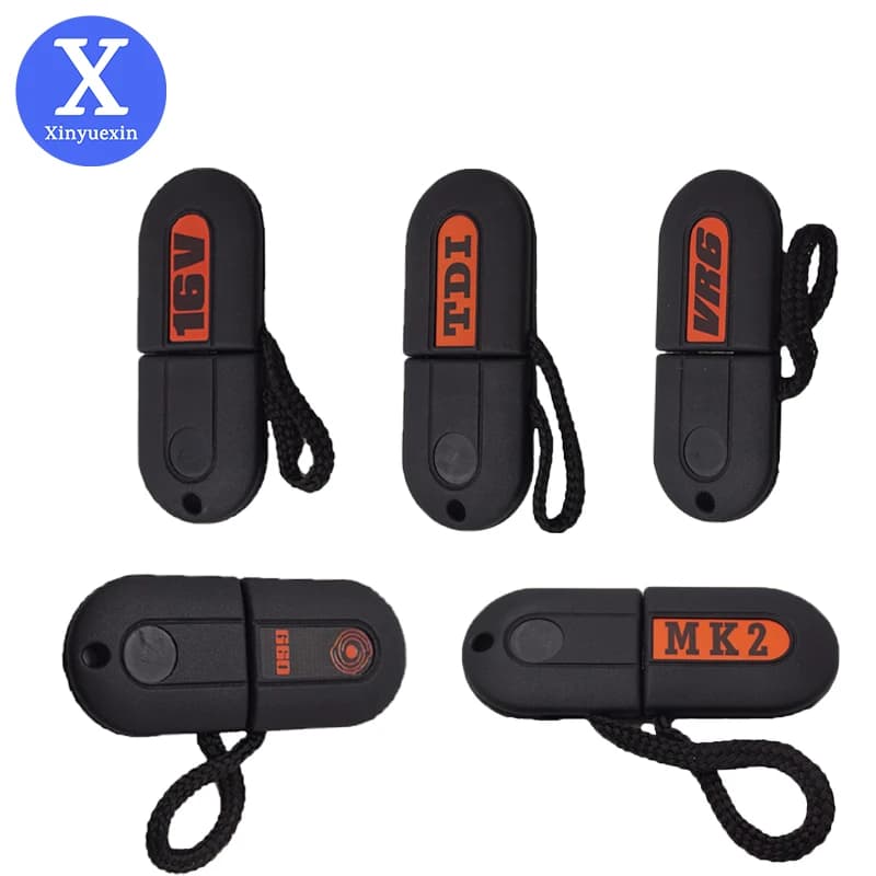 Xinyuexin Pillola Chiave Borsette Fob Misura per VW 16V VR6 TDI MK2 Golf G60 Chiave HU49 Lama non tagliata con CHIAVE di illuminazione a LED No Logo